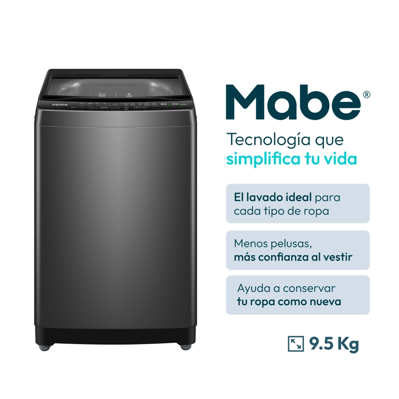 LAVADORA AUTOMATICA 9.5 KG DIAMOND GRAY MABE LMA5920WDGCL0 - 2