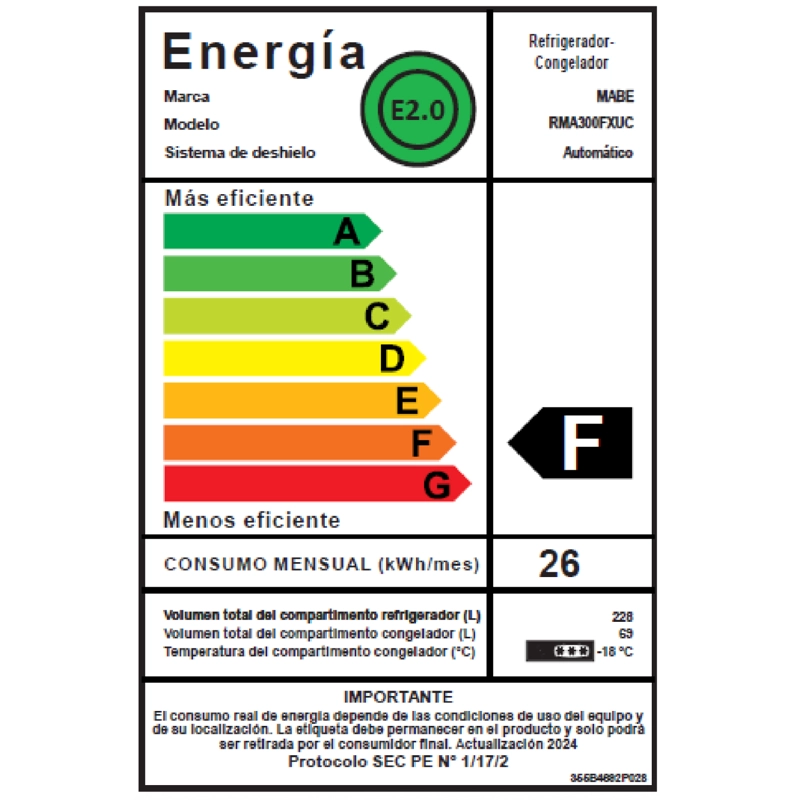 REFRIGERADOR AUTOMATICO 313L BRUTOS BLACK MABE RMA300FXUC - 6
