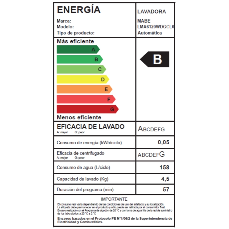 LAVADORA AUTOMATICA 16.5 KG DIAMOND GRAY MABE LMA6120WDGCL0 - 10
