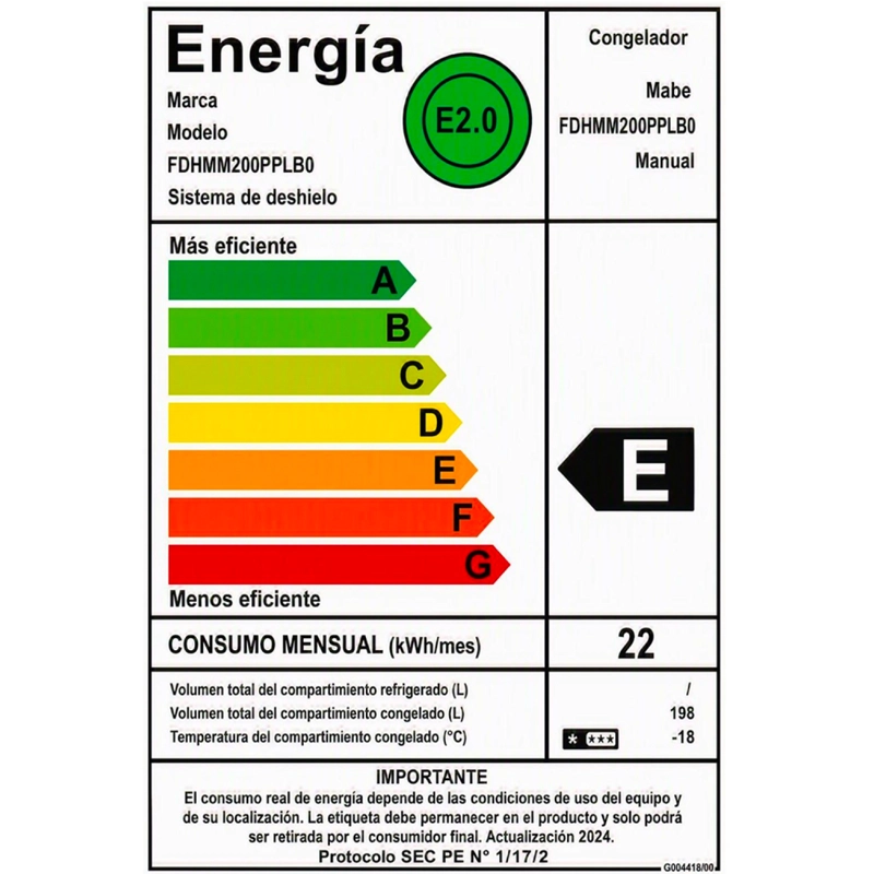 FREEZER HORIZONTAL 198 L NETOS BLANCO MABE FDHMHM200PPLB0 - 9