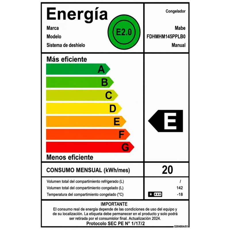 FREEZER HORIZONTAL 142 L NETOS BLANCO MABE FDHMHM145PPLB0 - 9