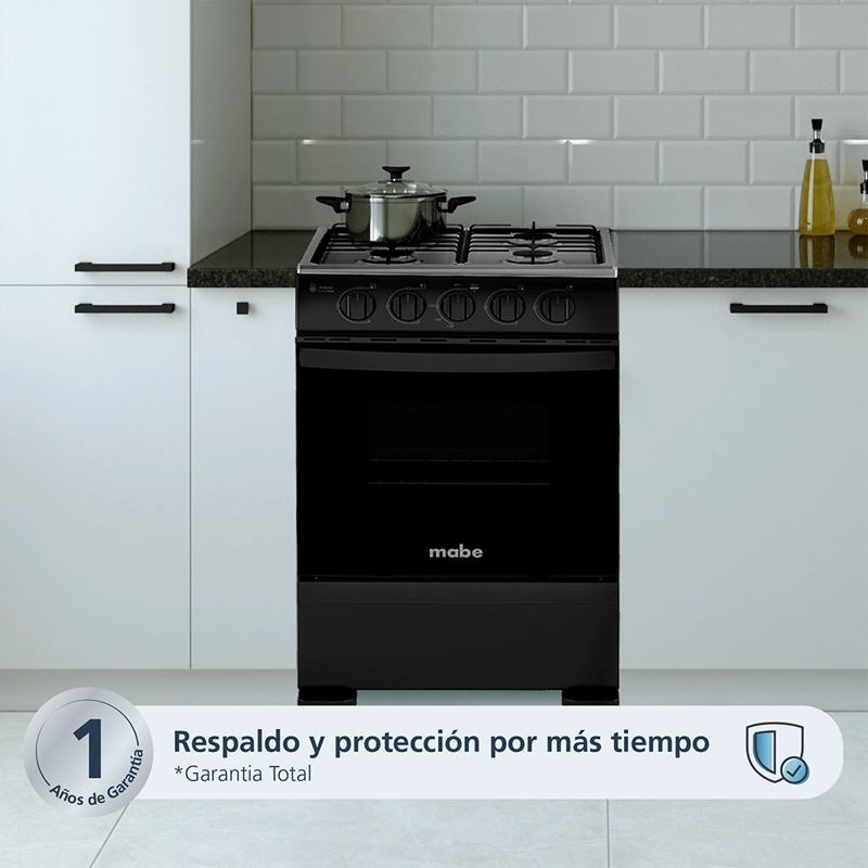 COCINA A GAS 4 PLATOS 51CM VALVULA CORTA GAS CMC5100NA1 MABE - 10