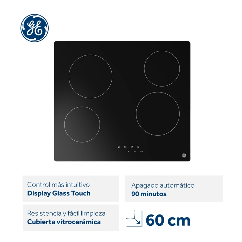 ENCIMERA ELE CTRICA 4 PLATOS 60CM VITROCERAMICA PG6040EVN0 GE - 2