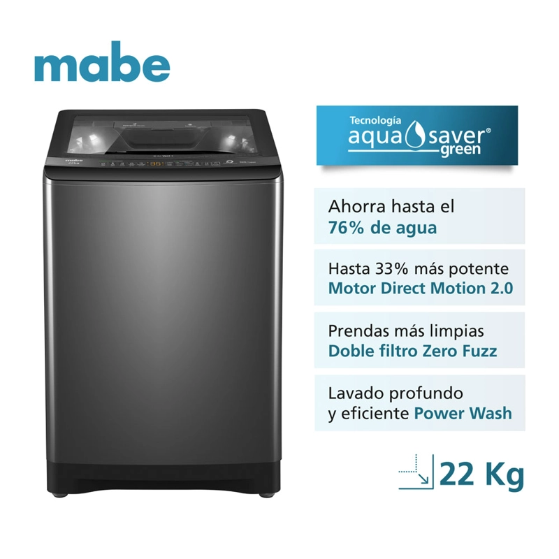 LAVADORA AUTOMATICA 22 KG DIAMOND GRAY MABE LMA2220WDGCL0 - 2
