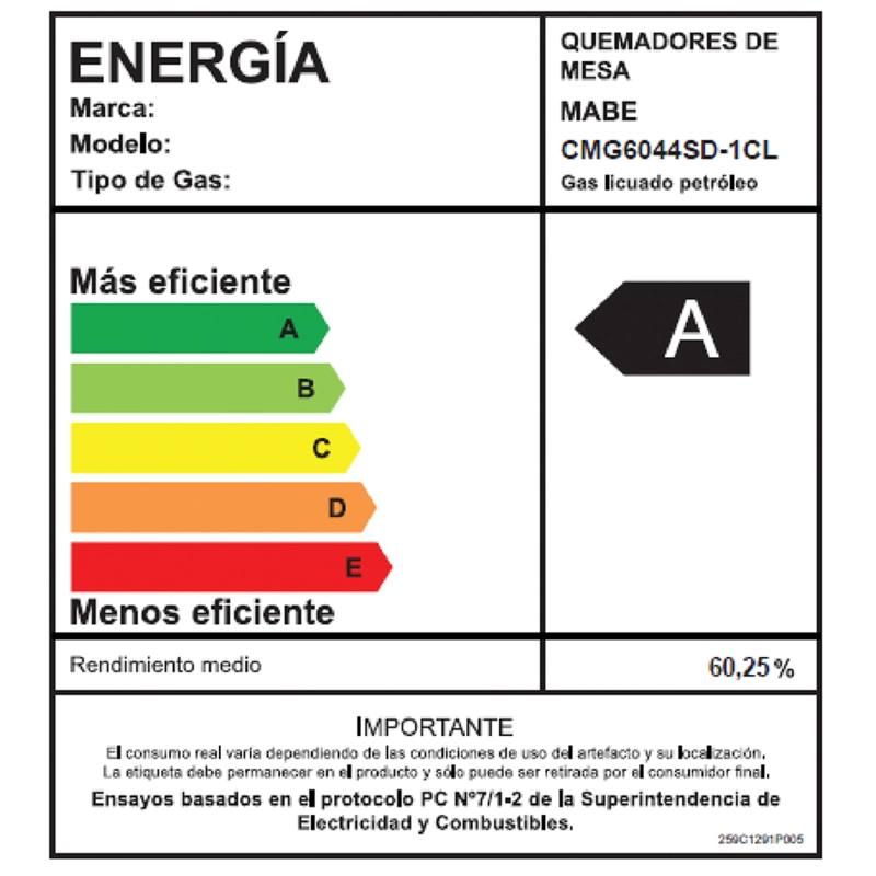 ENCIMERA A GAS 4 PLATOS 60CM INOX CMG6044SD-1CL MABE - 12