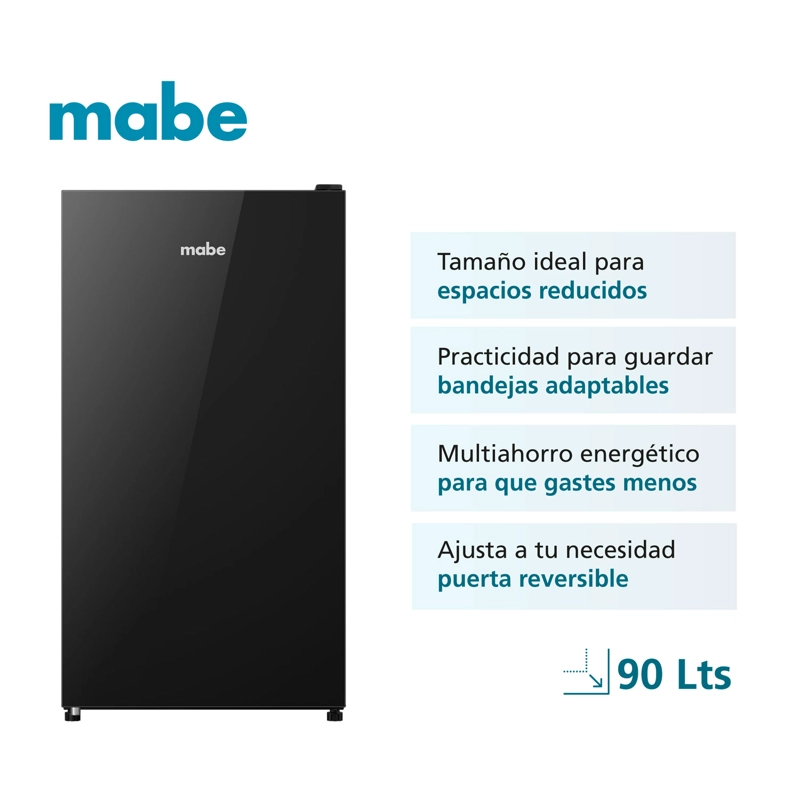 FRIGOBAR 90 L BRUTOS BLACK GLASS MABE RMF04HV1 - 2
