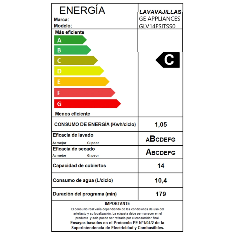 LAVAVAJILLAS PORTATIL 14 CUBIERTOS INOXIDABLE GLV14FSITSS0 GE - 8