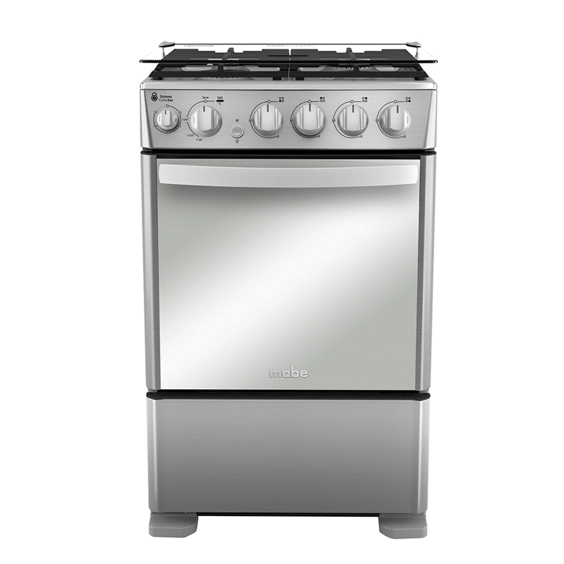 COCINA A GAS 4 PLATOS 55CM VALVULA CORTA GAS CMC5540FX1 MABE - 1