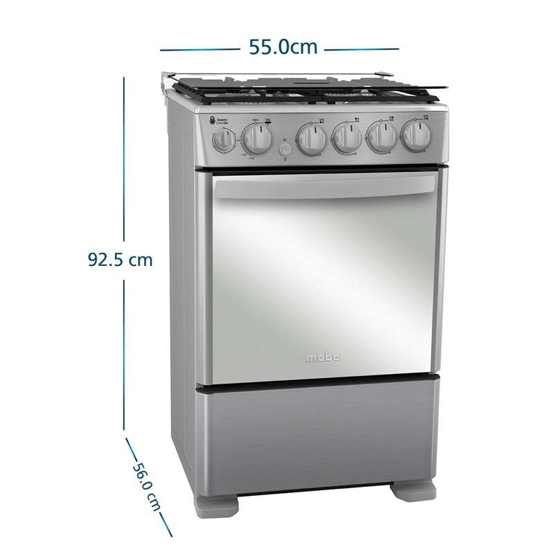 COCINA A GAS 4 PLATOS 55CM VALVULA CORTA GAS CMC5540FX1 MABE - 2