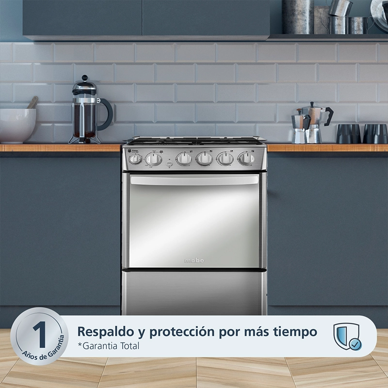 COCINA A GAS 4 PLATOS 55CM VALVULA CORTA GAS CMC5540FX1 MABE - 3
