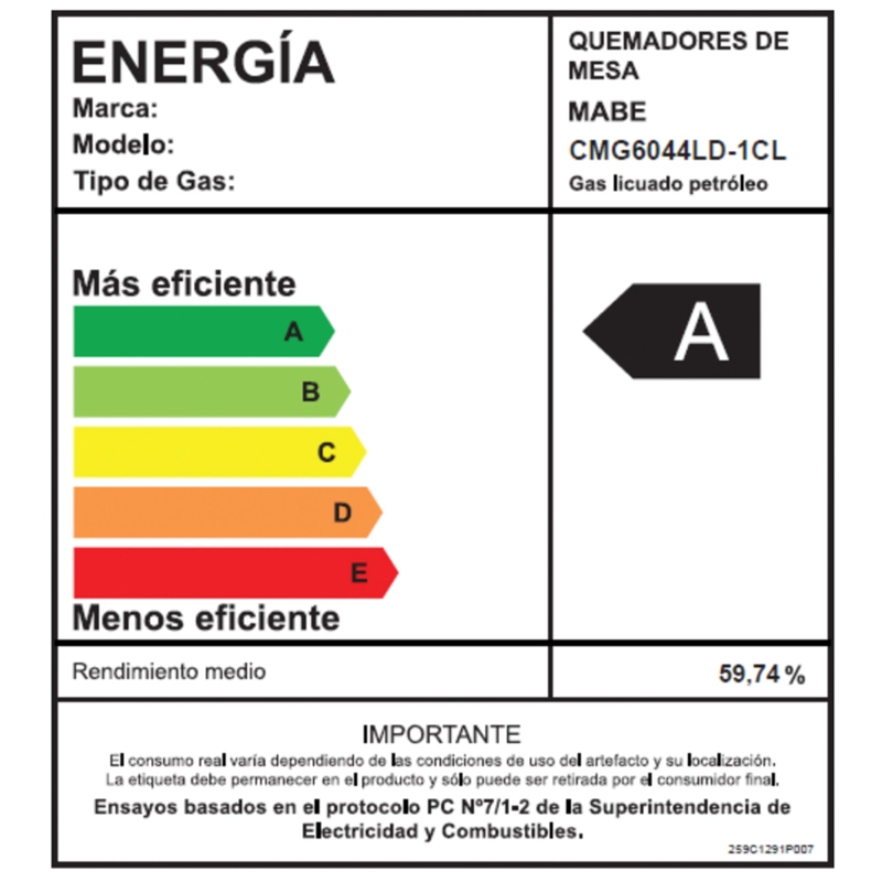 ENCIMERA A GAS 4 PLATOS 60CM INOX CMG6044LD-1CL MABE - 12
