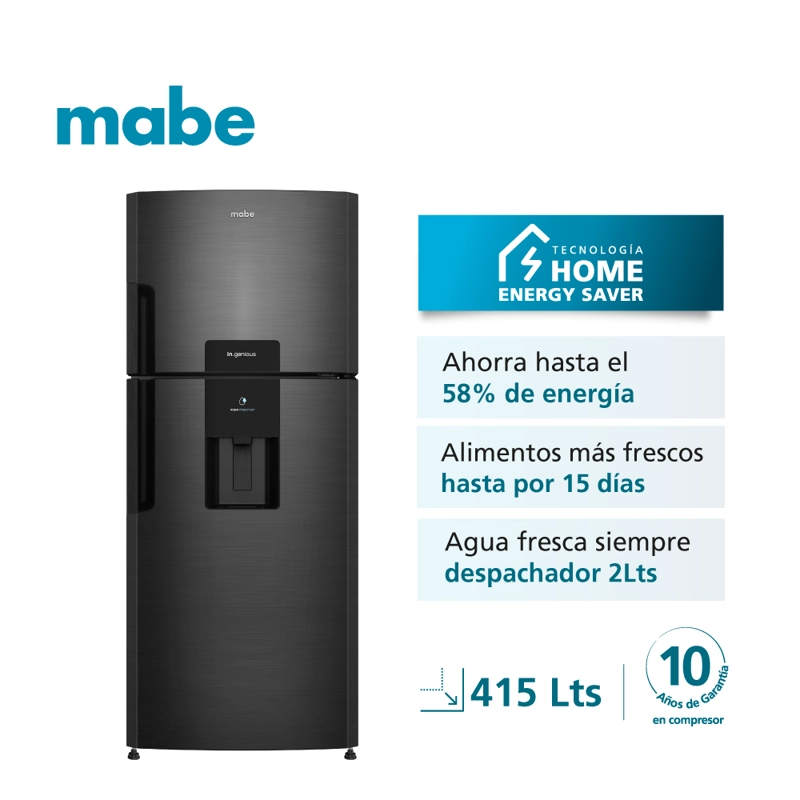 REFRIGERADOR TOP FREEZER 415L BRUTOS BLACK MABE RMP415JUC - 2