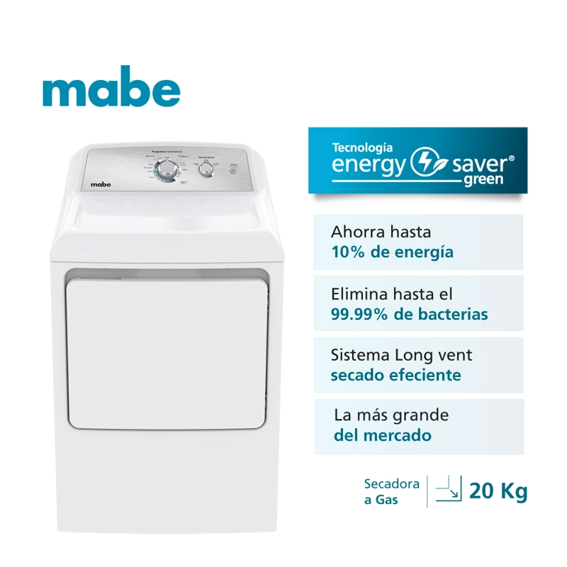 SECADORA A GAS FRONTAL 20KG SMG26N5MNBCL1 MABE - 2