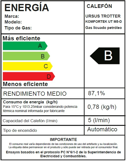 CALEFONT GAS LICUADO URSUS TROTTER KOMFORTEK M5-D - 5