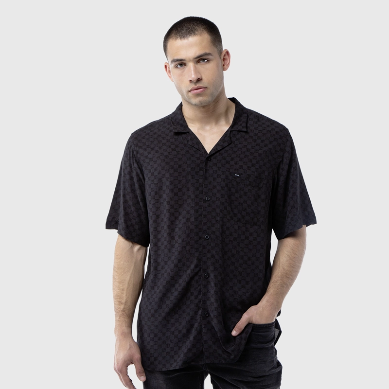 CAMISA VISCOSA DARK VICHY BLACK BUBBA - 2