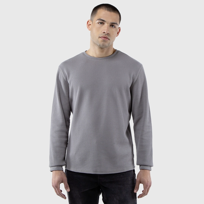 CREWNECK WAFFLE SUMMER GRIS BLACK BUBBA - 1