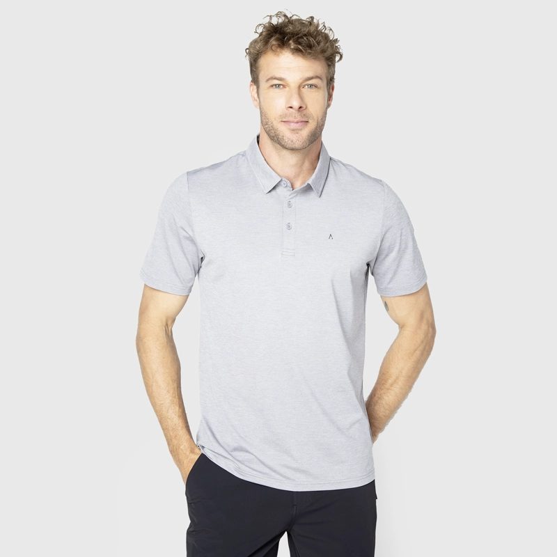 POLERA TECH GOLF LIGHT GREY BLACK BUBBA - 1