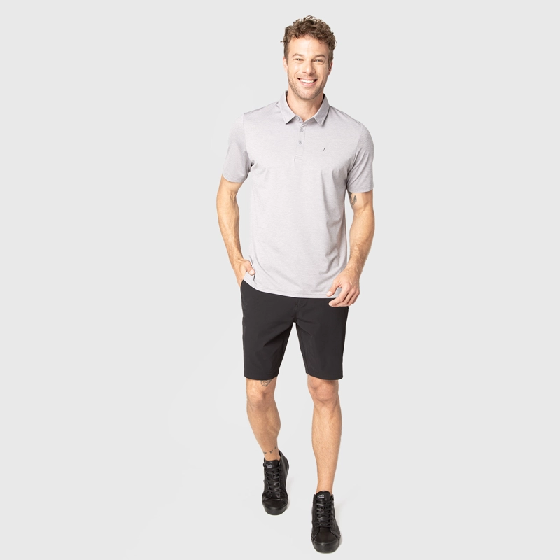 POLERA TECH GOLF LIGHT GREY BLACK BUBBA - 3