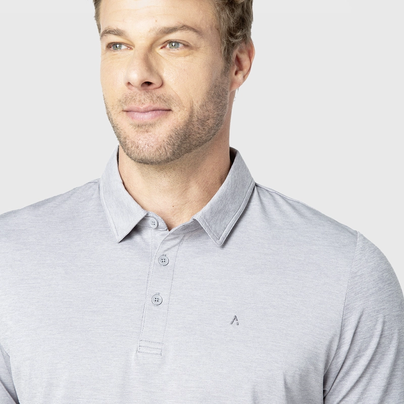 POLERA TECH GOLF LIGHT GREY BLACK BUBBA - 4