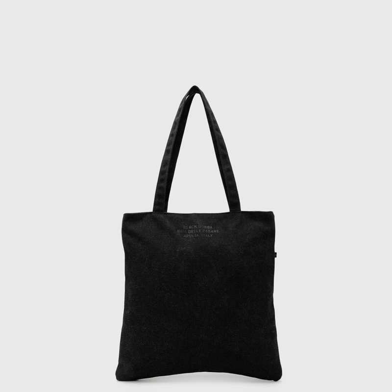 CARTERA TOTE BASIC CANVAS GREY BLACK BUBBA - 1