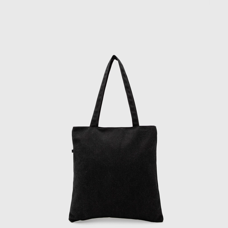 CARTERA TOTE BASIC CANVAS GREY BLACK BUBBA - 2
