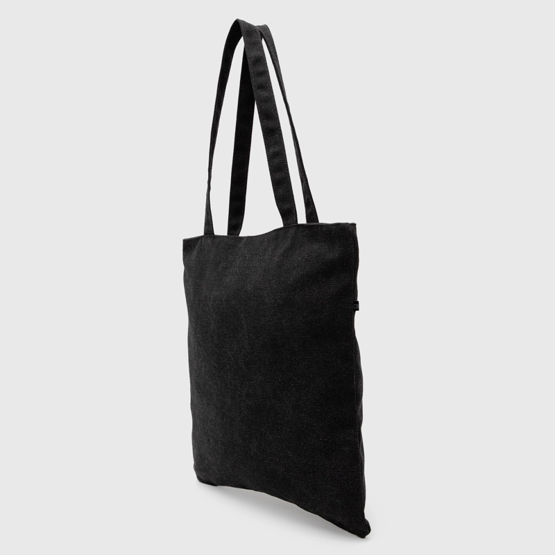 CARTERA TOTE BASIC CANVAS GREY BLACK BUBBA - 6