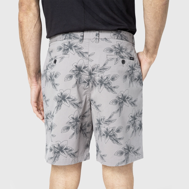 SHORT COTTON TROPICAL GREY BLACK BUBBA - 2