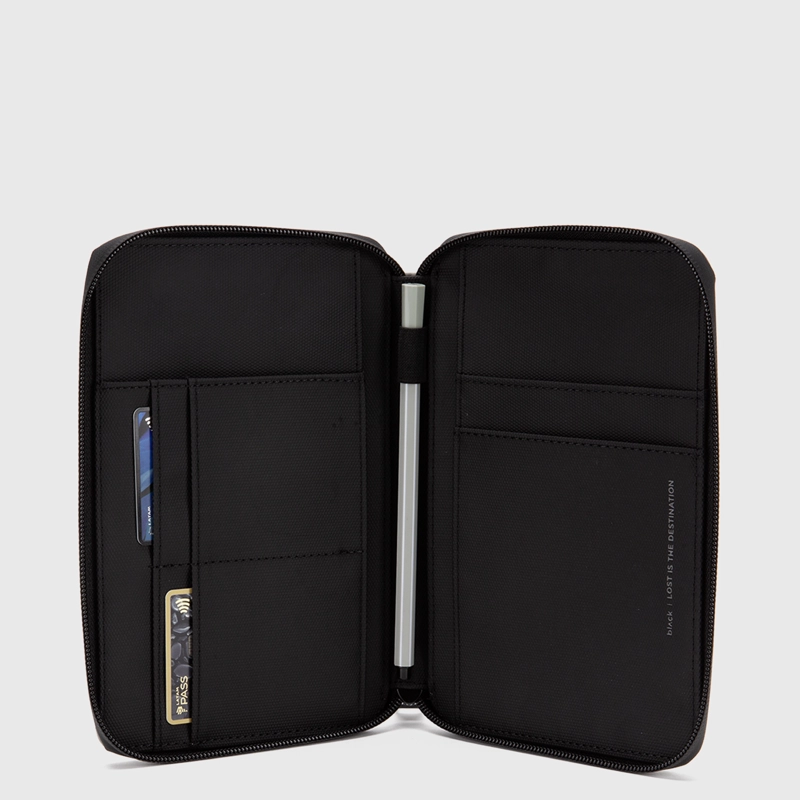PASSPORT HOLDER TRAVEL TRANSIT BONE BLACK BUBBA - 7