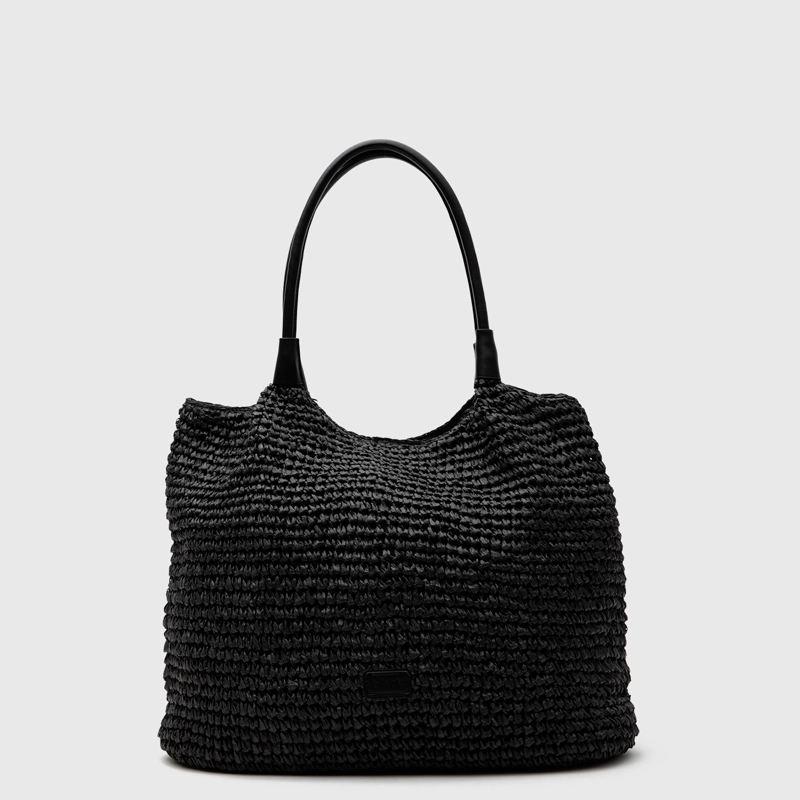 CARTERA TOTE RAFFIA BLACK BLACK BUBBA - 1