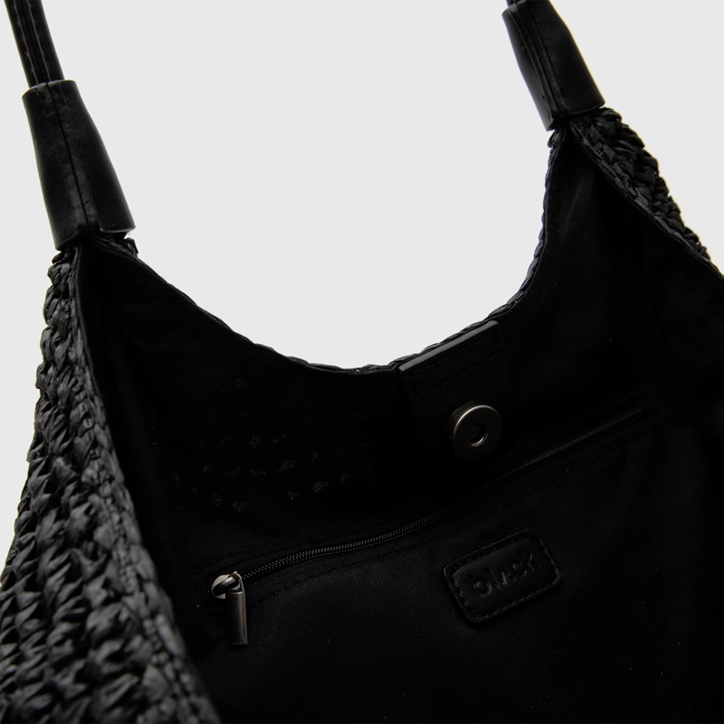 CARTERA TOTE RAFFIA BLACK BLACK BUBBA - 6