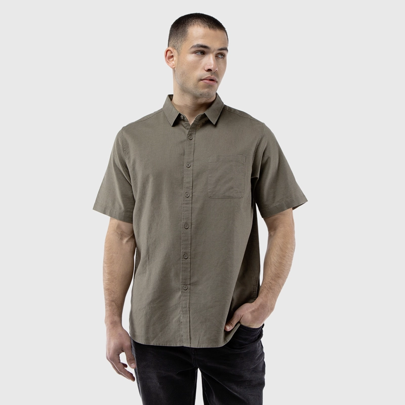 CAMISA MANGA CORTA LINO GRIS MARENGO BLACK BUBBA - 2