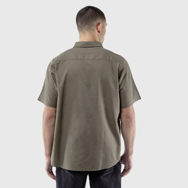 CAMISA MANGA CORTA LINO GRIS MARENGO BLACK BUBBA - 3