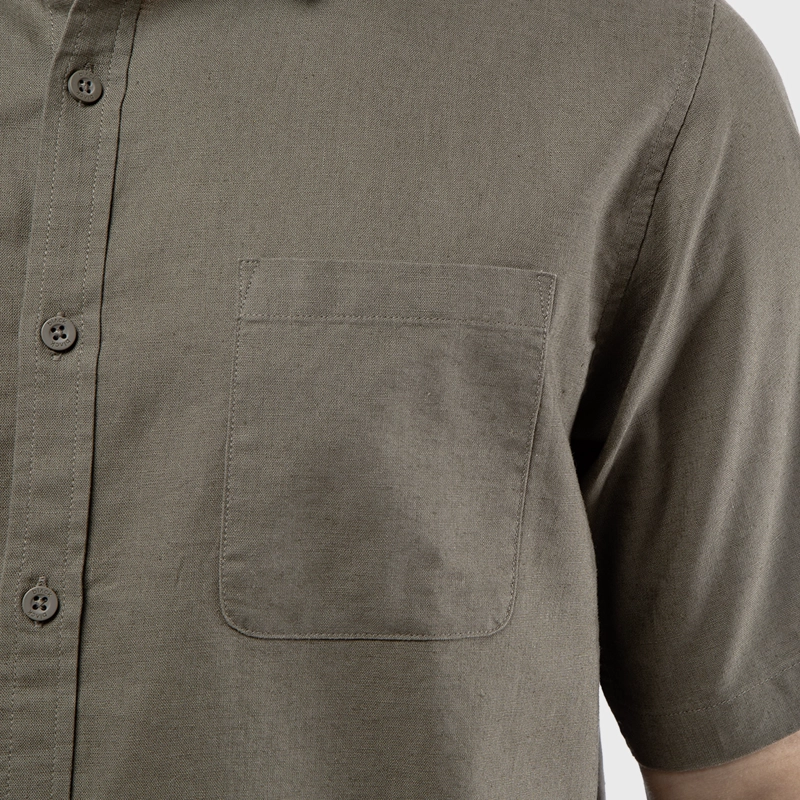 CAMISA MANGA CORTA LINO GRIS MARENGO BLACK BUBBA - 4