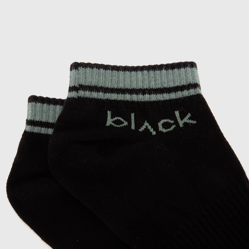 CALCETIN CORTO LOGO VERDE BLACK BUBBA - 3