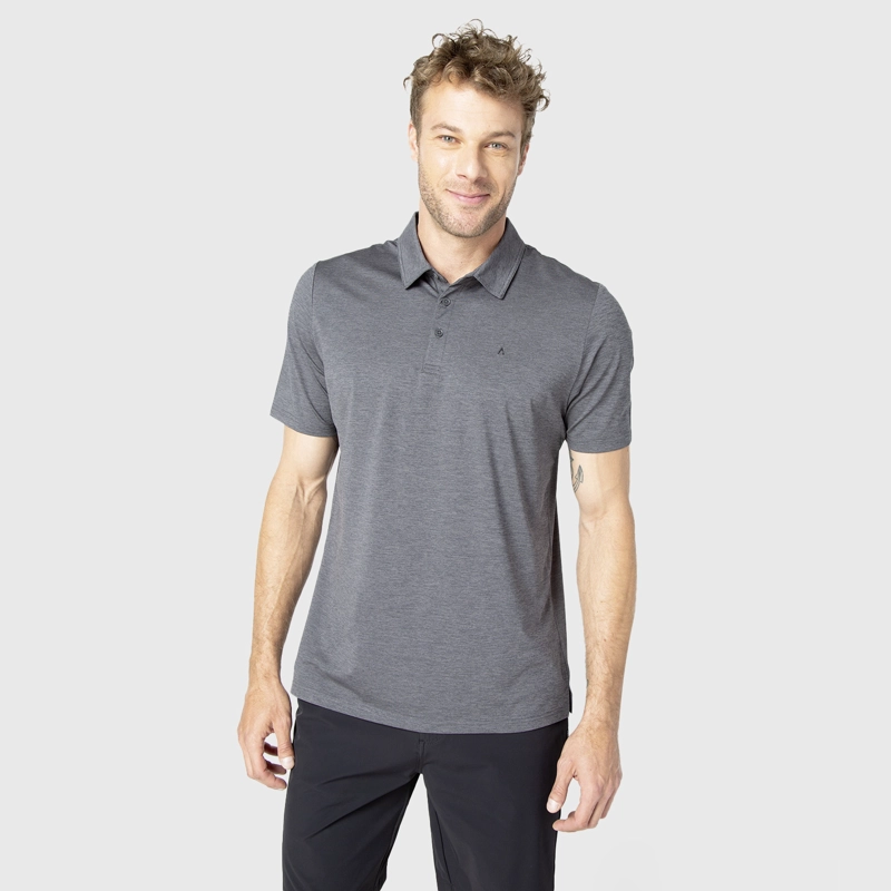 POLERA TECH GOLF DARK GREY BLACK BUBBA - 1