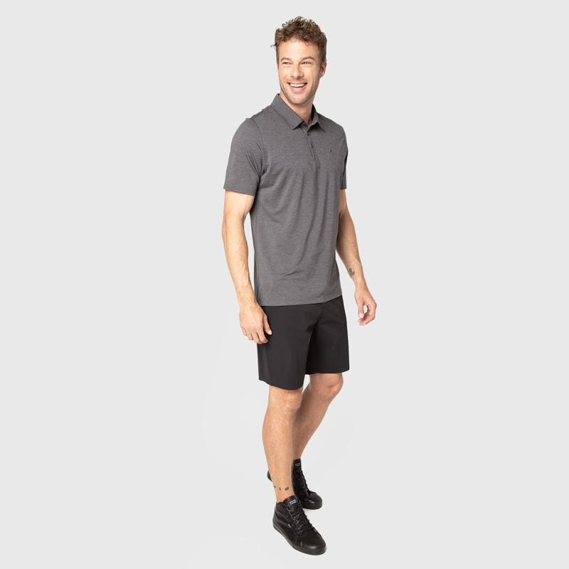 POLERA TECH GOLF DARK GREY BLACK BUBBA - 3