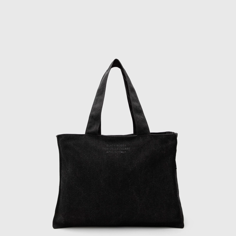 CARTERA TOTE CANVAS GREY BLACK BUBBA - 1