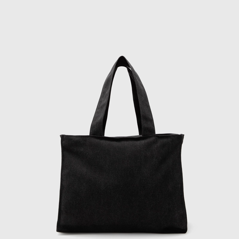 CARTERA TOTE CANVAS GREY BLACK BUBBA - 4