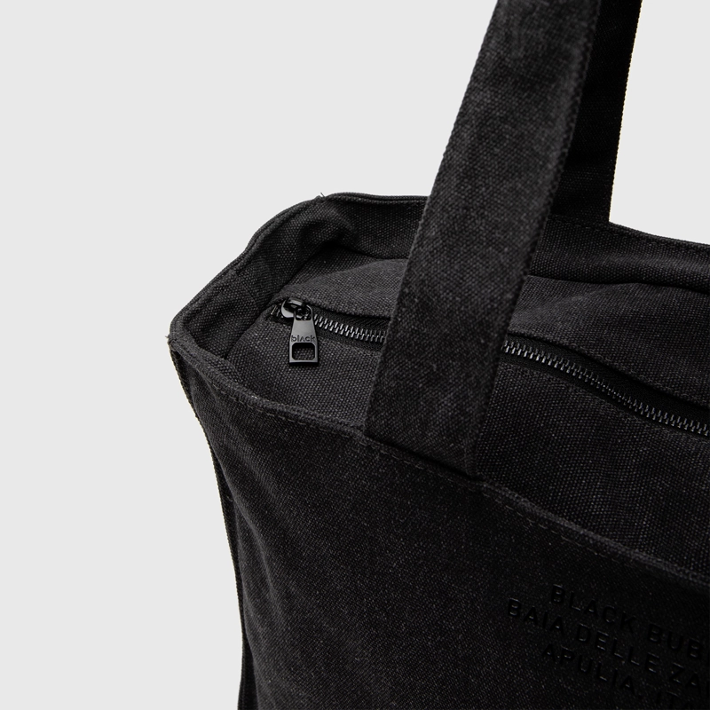 CARTERA TOTE CANVAS GREY BLACK BUBBA - 6