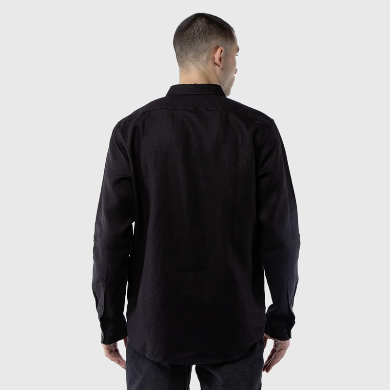 CAMISA MANGA LARGA LINO BLACK BLACK BUBBA - 3