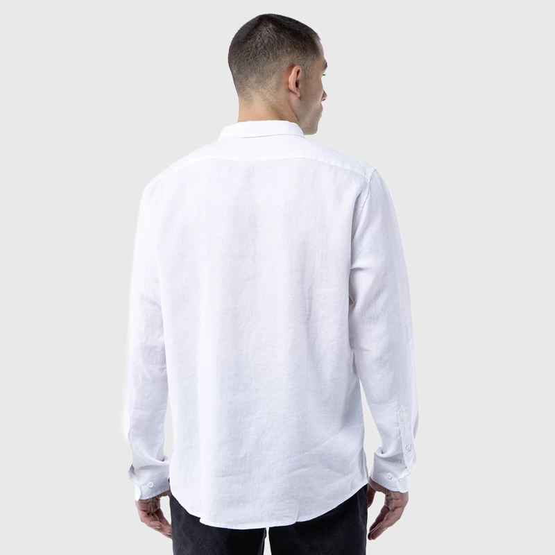 CAMISA MANGA LARGA LINO WHITE BLACK BUBBA - 3