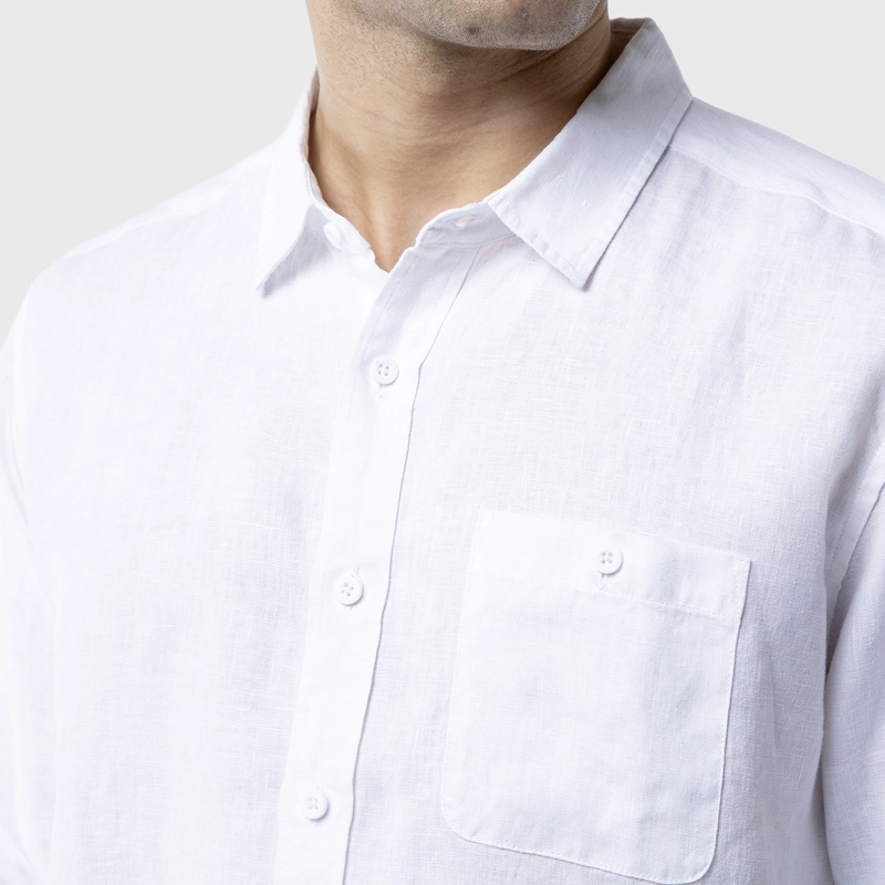 CAMISA MANGA LARGA LINO WHITE BLACK BUBBA - 4