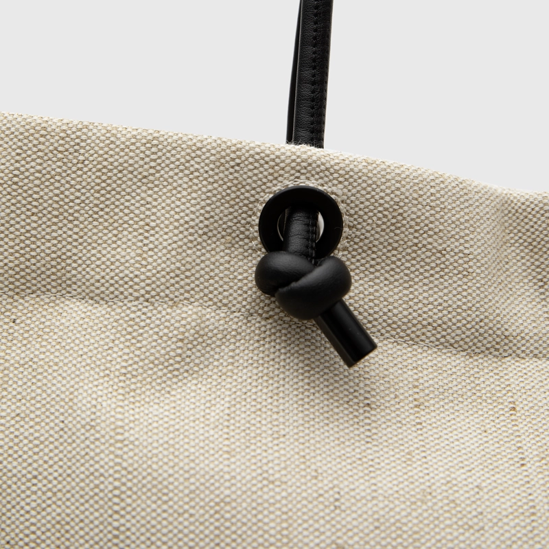 CARTERA TOTE LINEN BEIGE BLACK BUBBA - 5