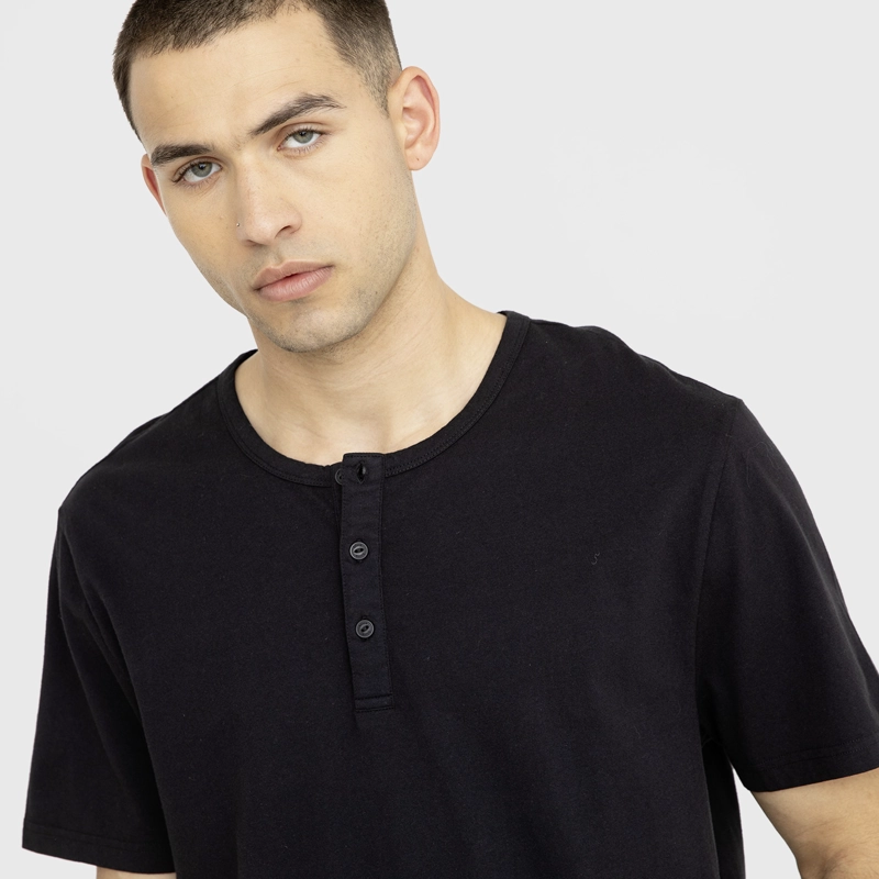 POLERA HENLEY BLACK BLACK BUBBA - 3