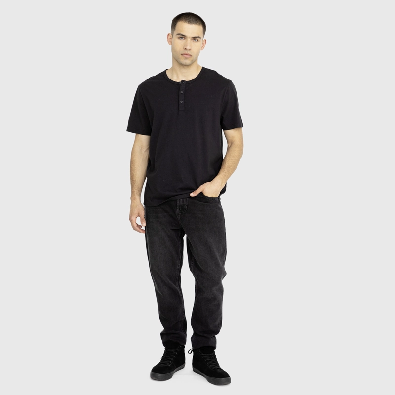 POLERA HENLEY BLACK BLACK BUBBA - 5