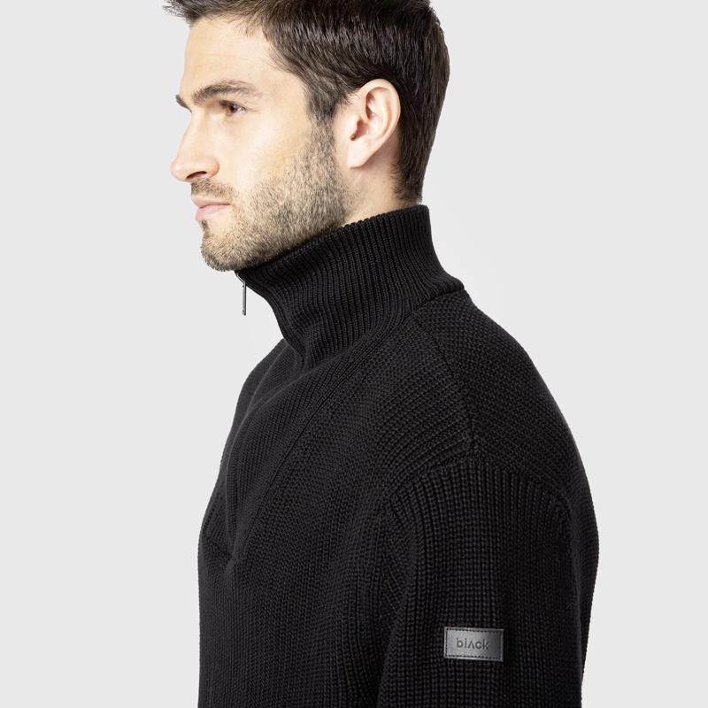 CHALECO HALF ZIPPER BLACK BLACK BUBBA - 4