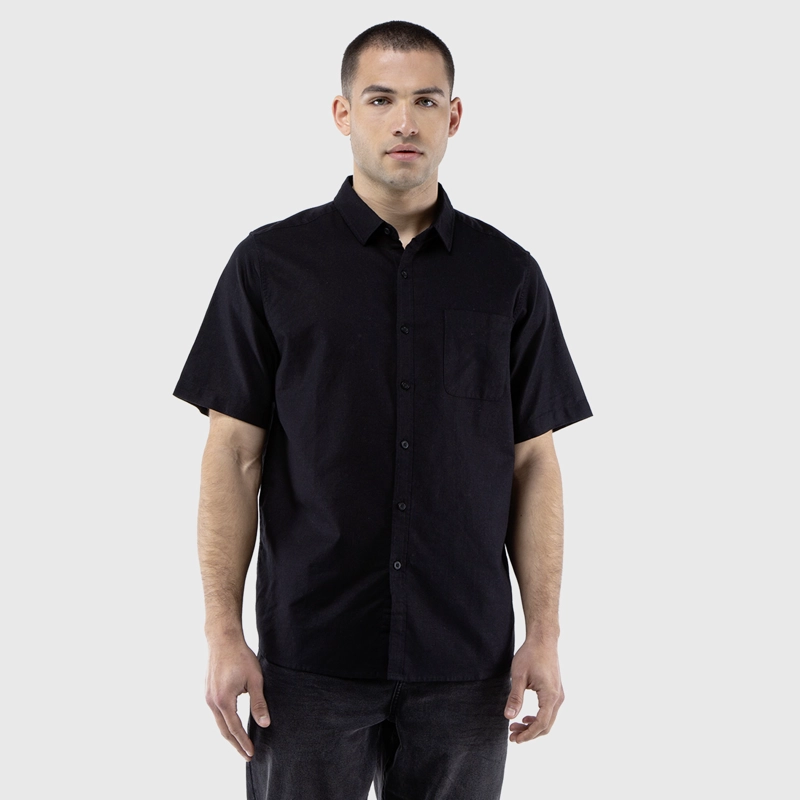 CAMISA MANGA CORTA LINO BLACK BLACK BUBBA - 2