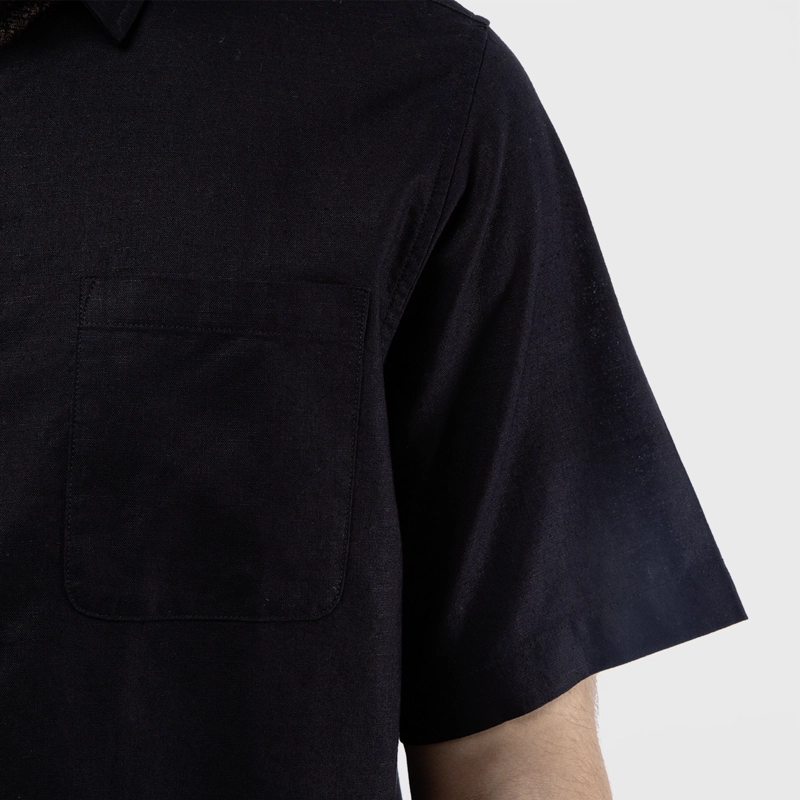 CAMISA MANGA CORTA LINO BLACK BLACK BUBBA - 4