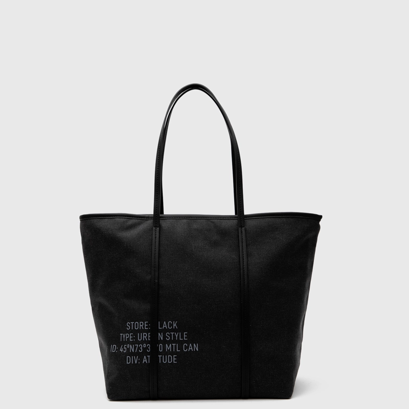 CARTERA TOTE WAXED CANVAS BLACK BLACK BUBBA - 1