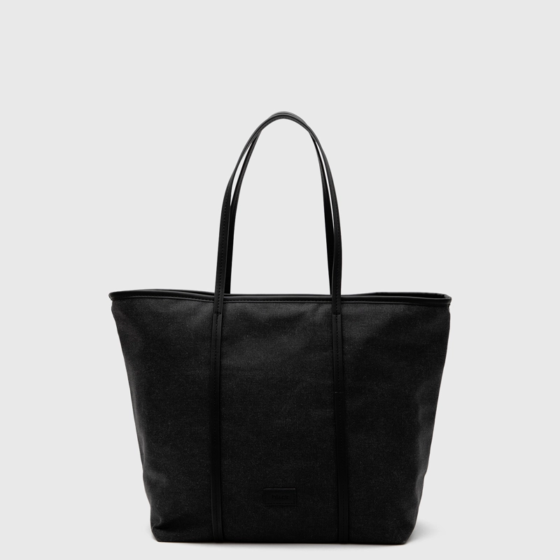 CARTERA TOTE WAXED CANVAS BLACK BLACK BUBBA - 3